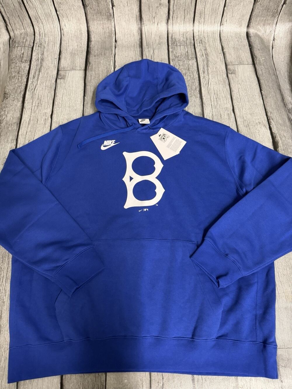 NWT Men's Nike Brooklyn Dodgers Cooperstown Rewind Lefty Hoodie 2XL XXL Blue